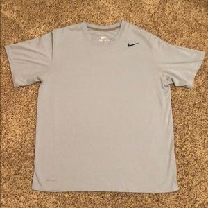 NIKE—silver gray short sleeve dri-fit shirt